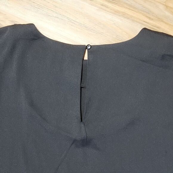 🧚♂️Catherine Malandrino Black Flutter Sleeve Top Small - Picture 6 of 11